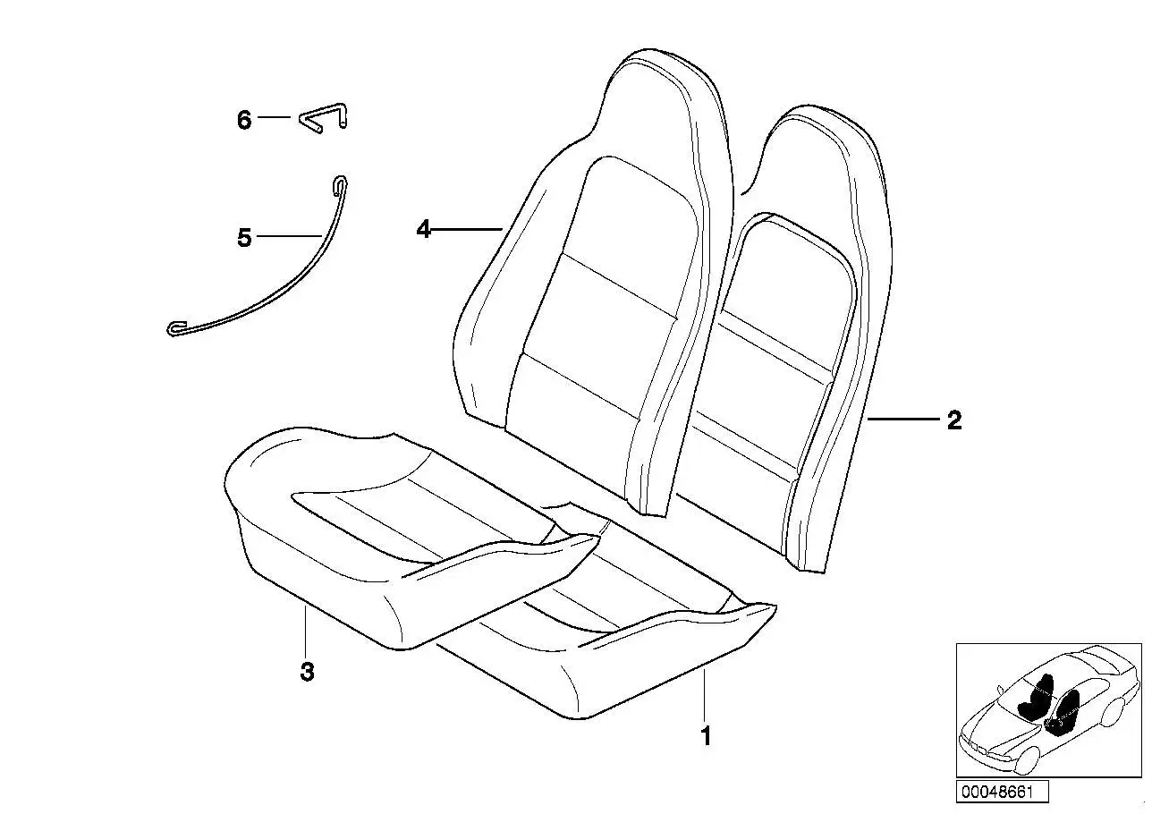BMW Polsterteil Lehne 52108413732 - Bildposition 02