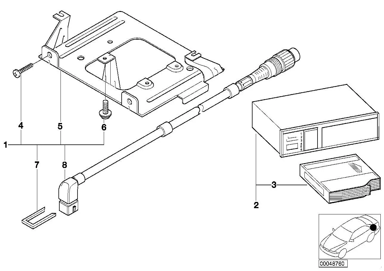 BMW Halter Verstärker Hifi/CD-Wechsler 65128389542