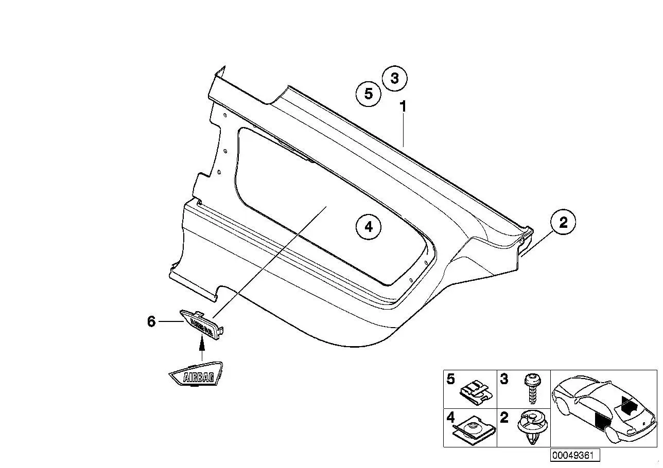 BMW Blende Airbag Seitenverkleidung links 51438253027 - Bildposit