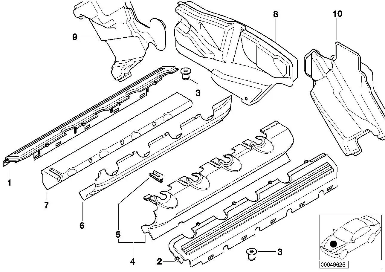 BMW Schaumteil Injektorabdeckung E38 11147785637