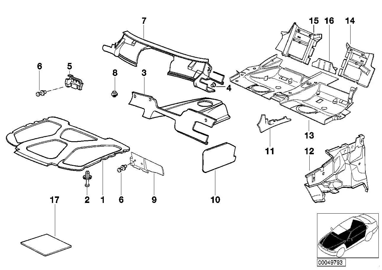 BMW Schallisolierung E36 51482489738