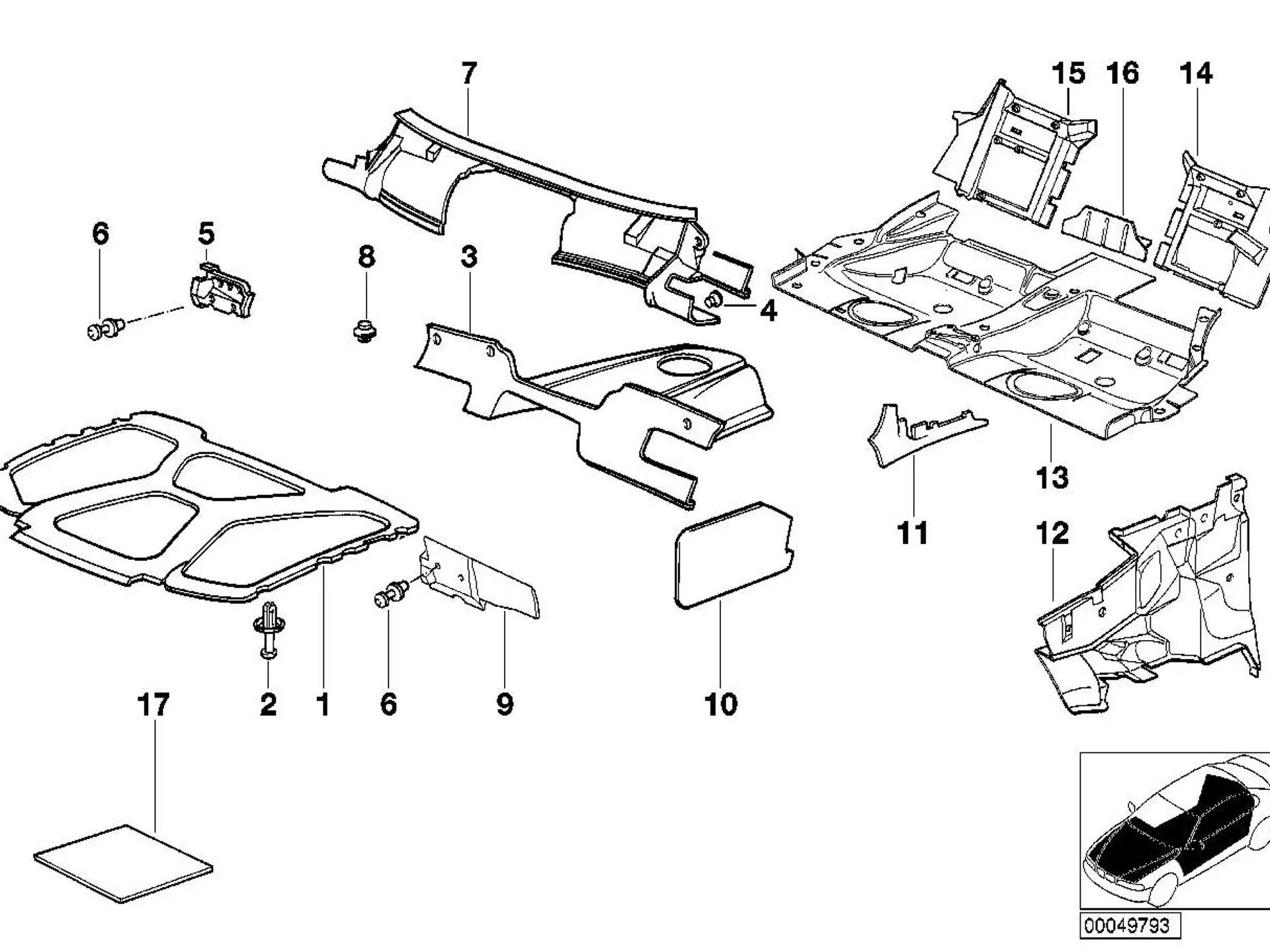 BMW Schallisolierung Frontklappe E36 51482492957