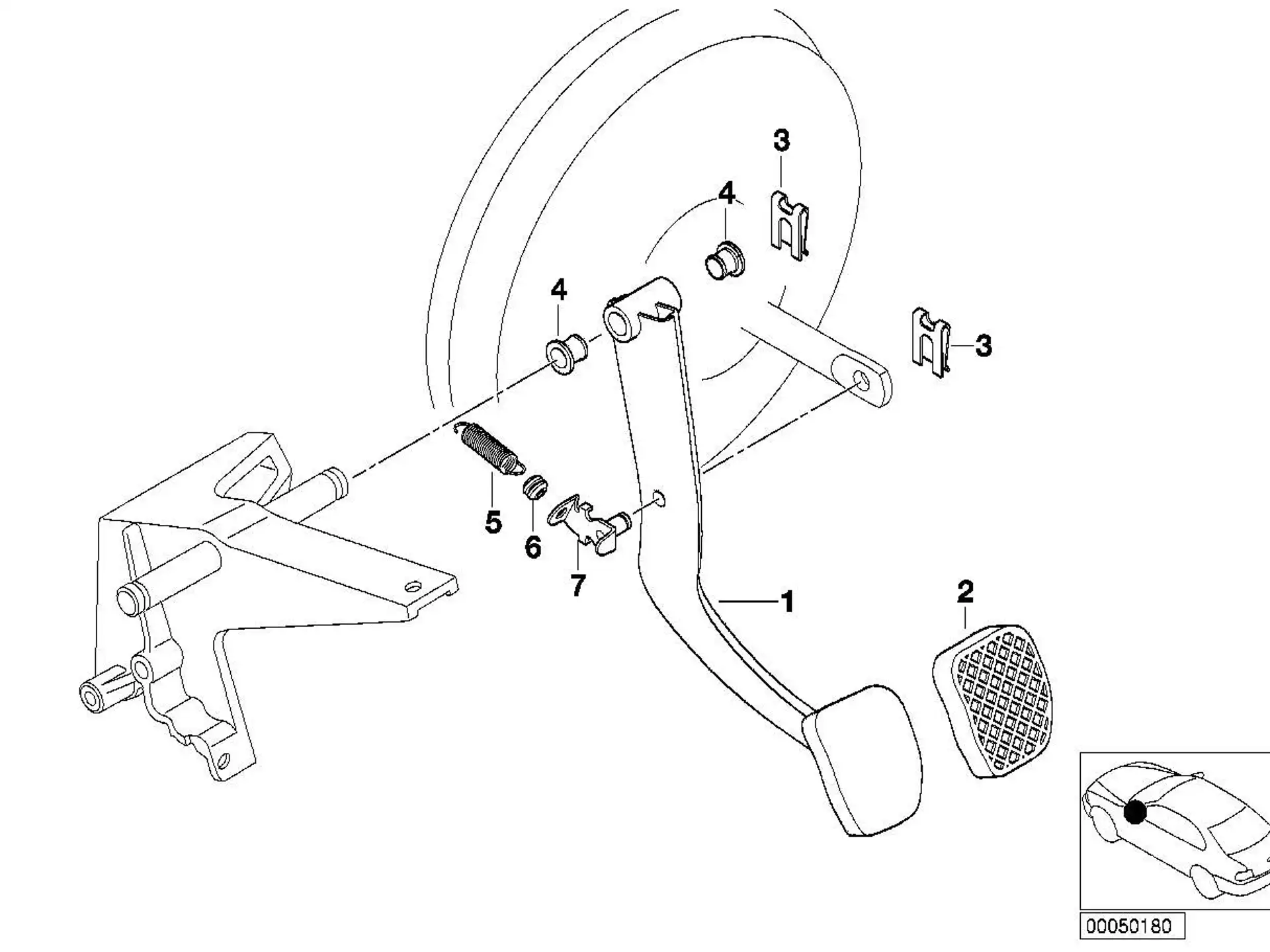 BMW Bremspedal E36 35211158386