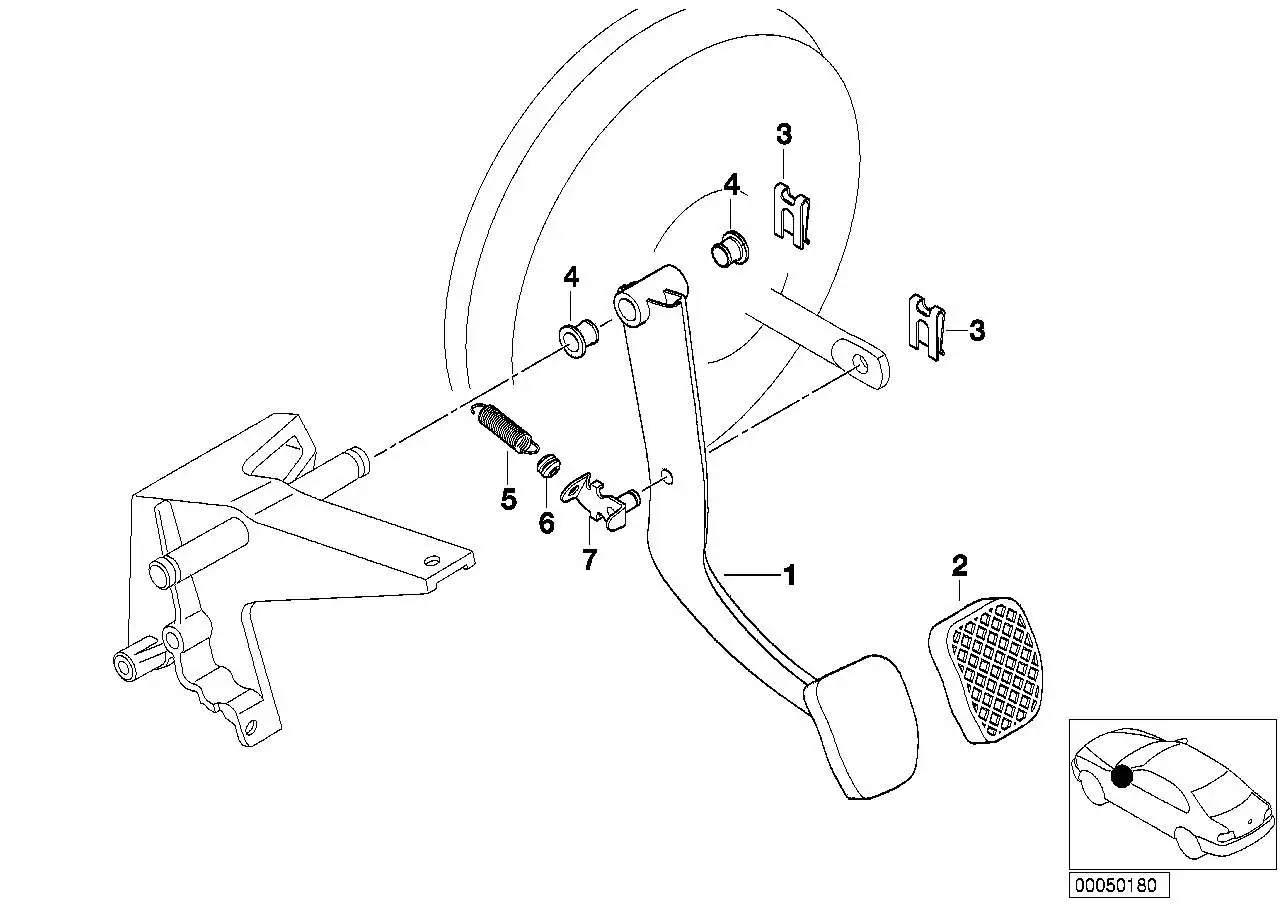 BMW Bremspedal E36 35211158386 - Bildposition 01