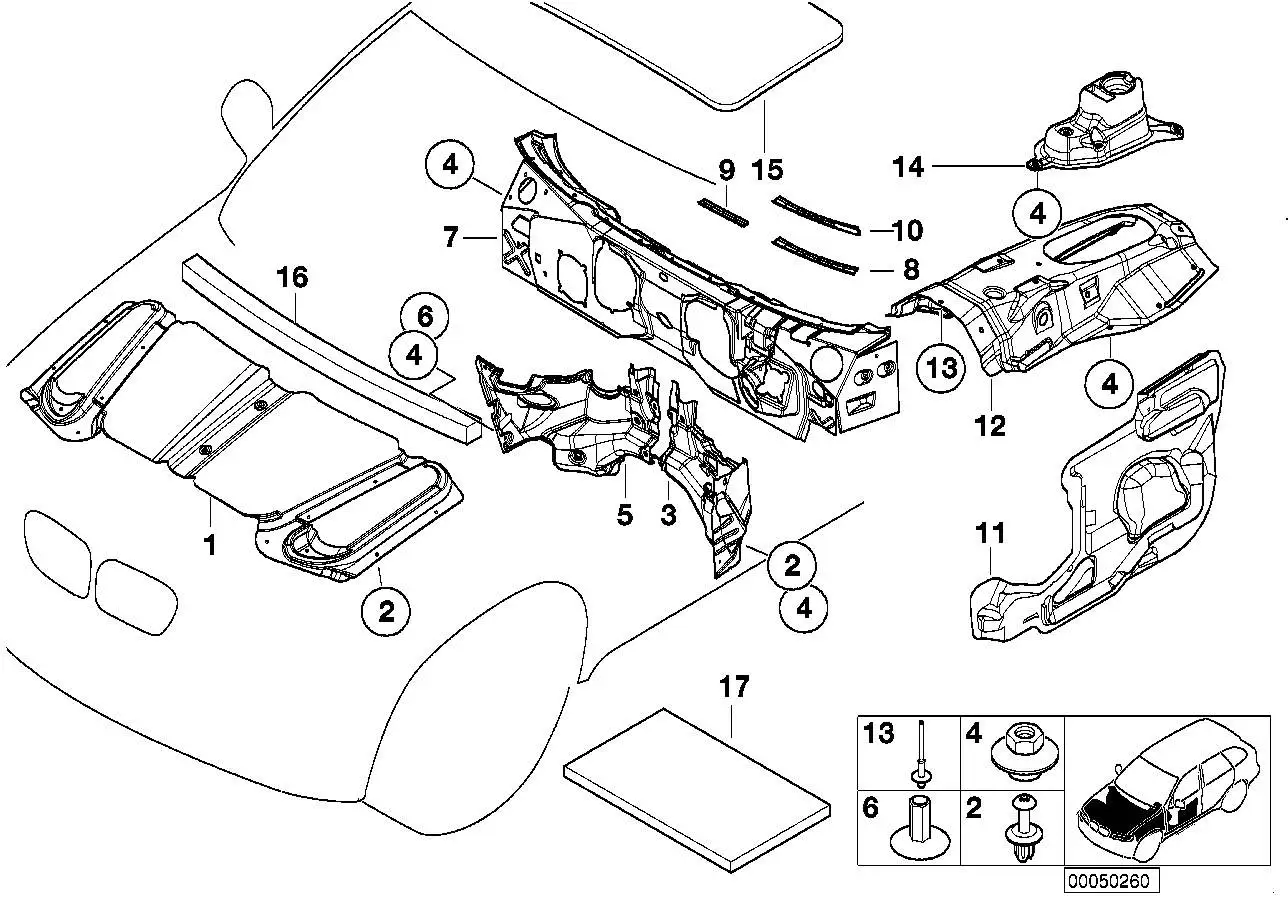 BMW Schallisolierung Frontklappe E53 51488402150