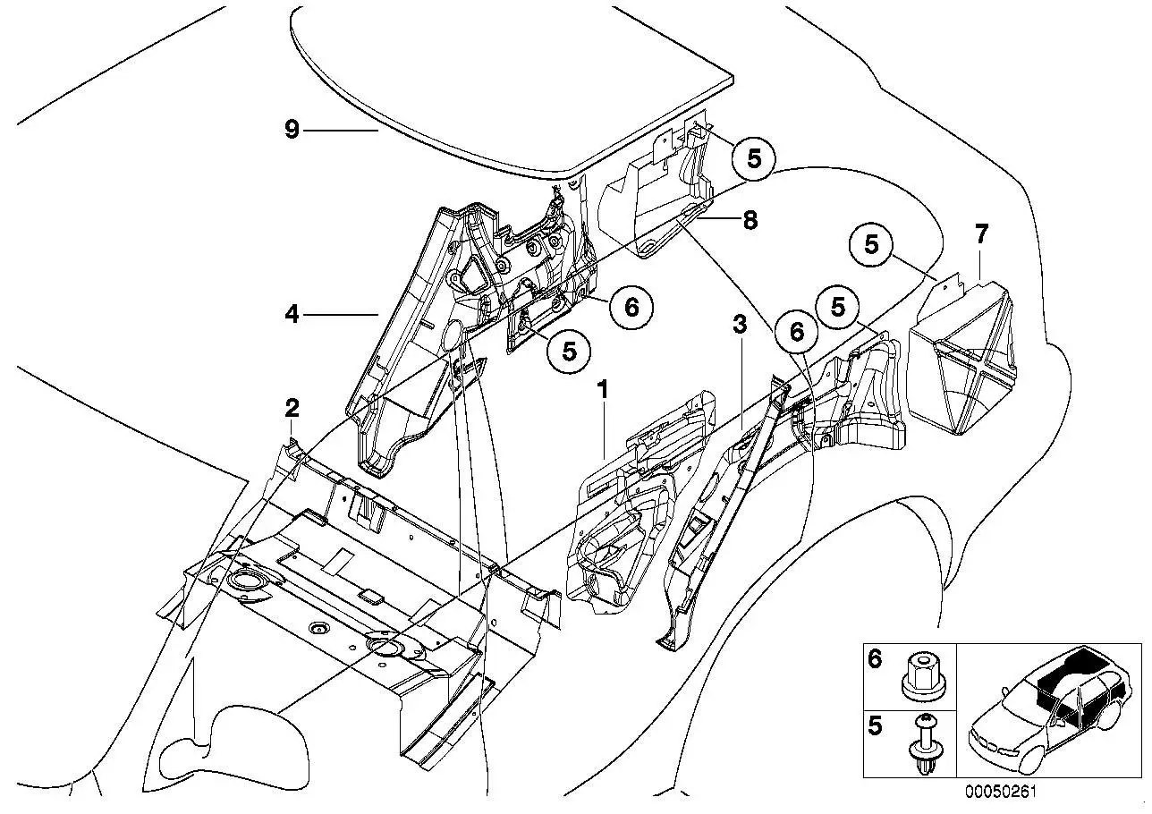 BMW Schallisolierung Tür hinten links E53 51488403041