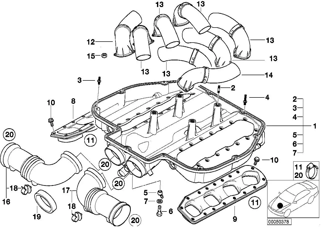 BMW Trichter E39 E52 11617830454