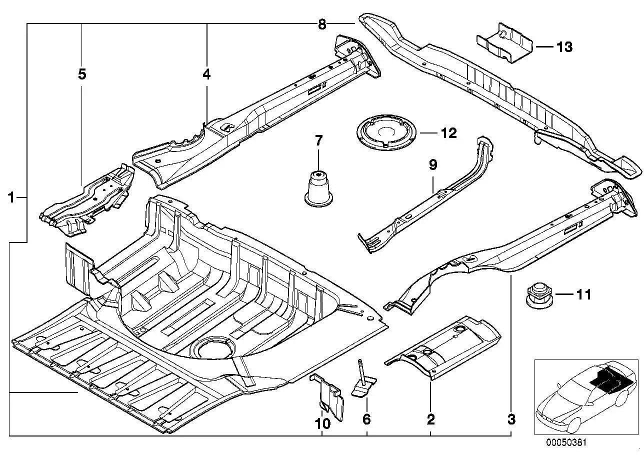 BMW Gepäckraumboden E39 41128185092 - Bildposition 01