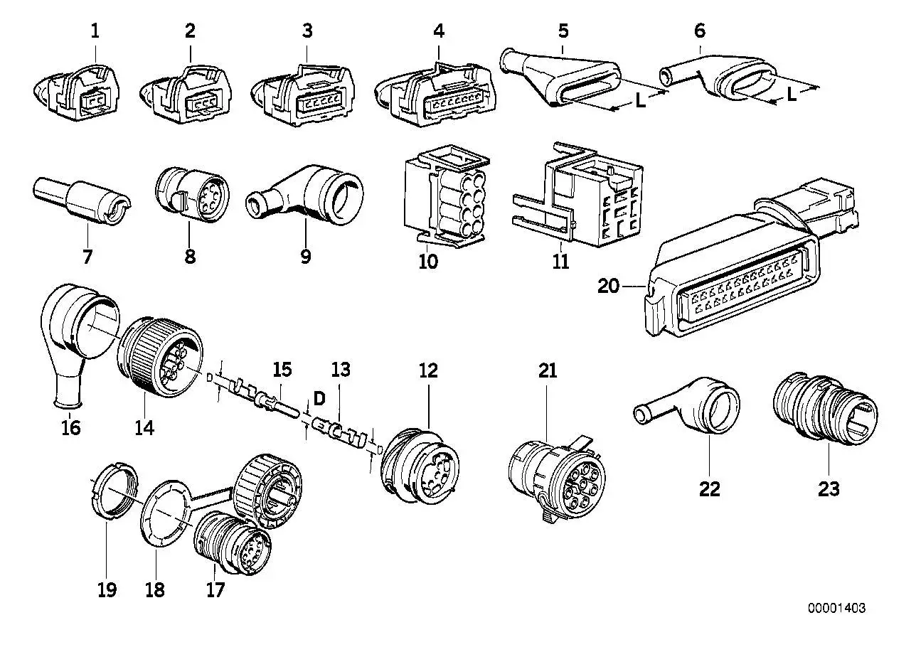 BMW Steckergehäuse E24 E28 E30 E31 E32 E34 E36 E38 E39 E46 E53 F1