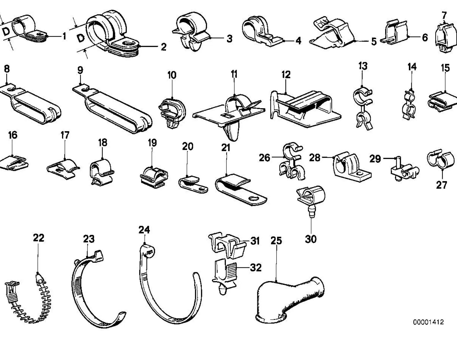 BMW Halter E12 E21 E23 E24 E28 E30 E32 E34 61131362825