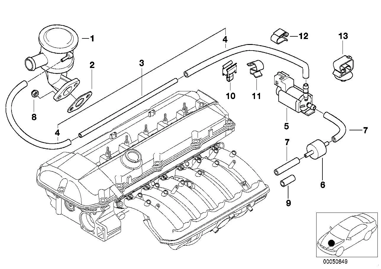 BMW Unterdruckleitung E38 E39 E46 11727574490