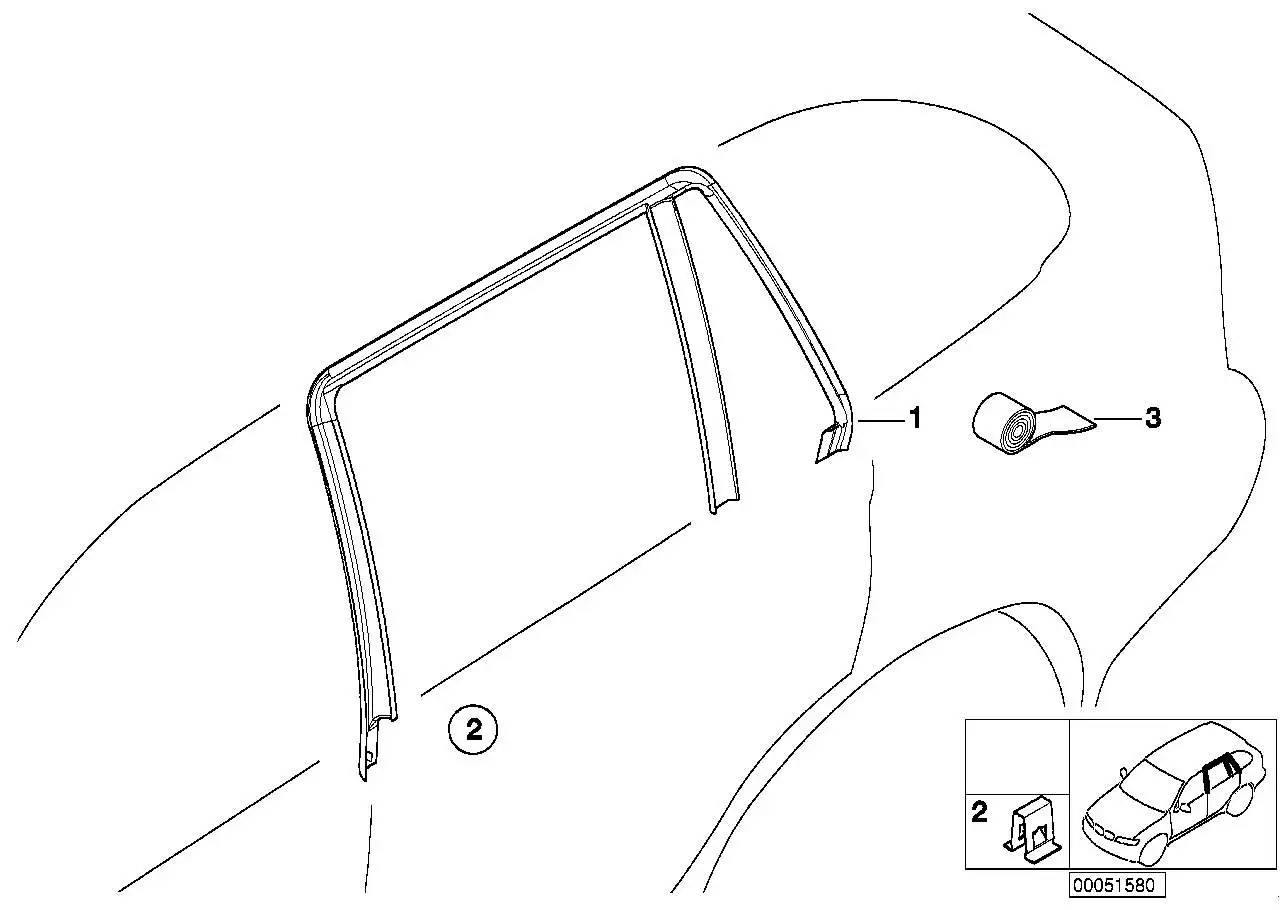 BMW Abdeckung Fensterrahmen links E46 51358212525