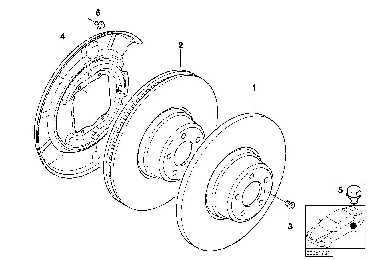 BMW Bremsscheibe belüftet E46 34216864052 - 3er E46