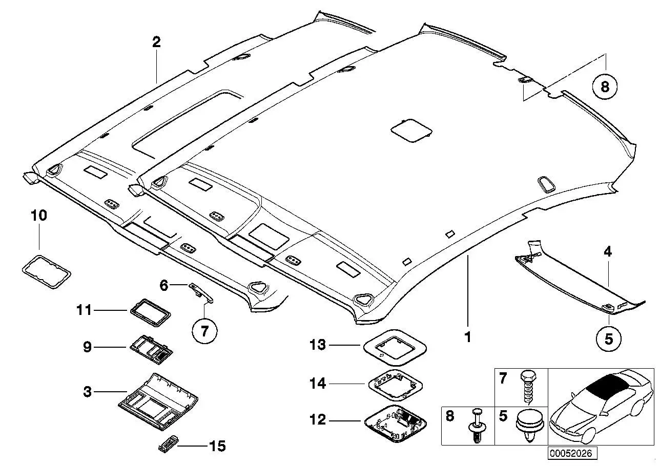 BMW Blende Himmel vorne E46 51442699062 - 3er E46