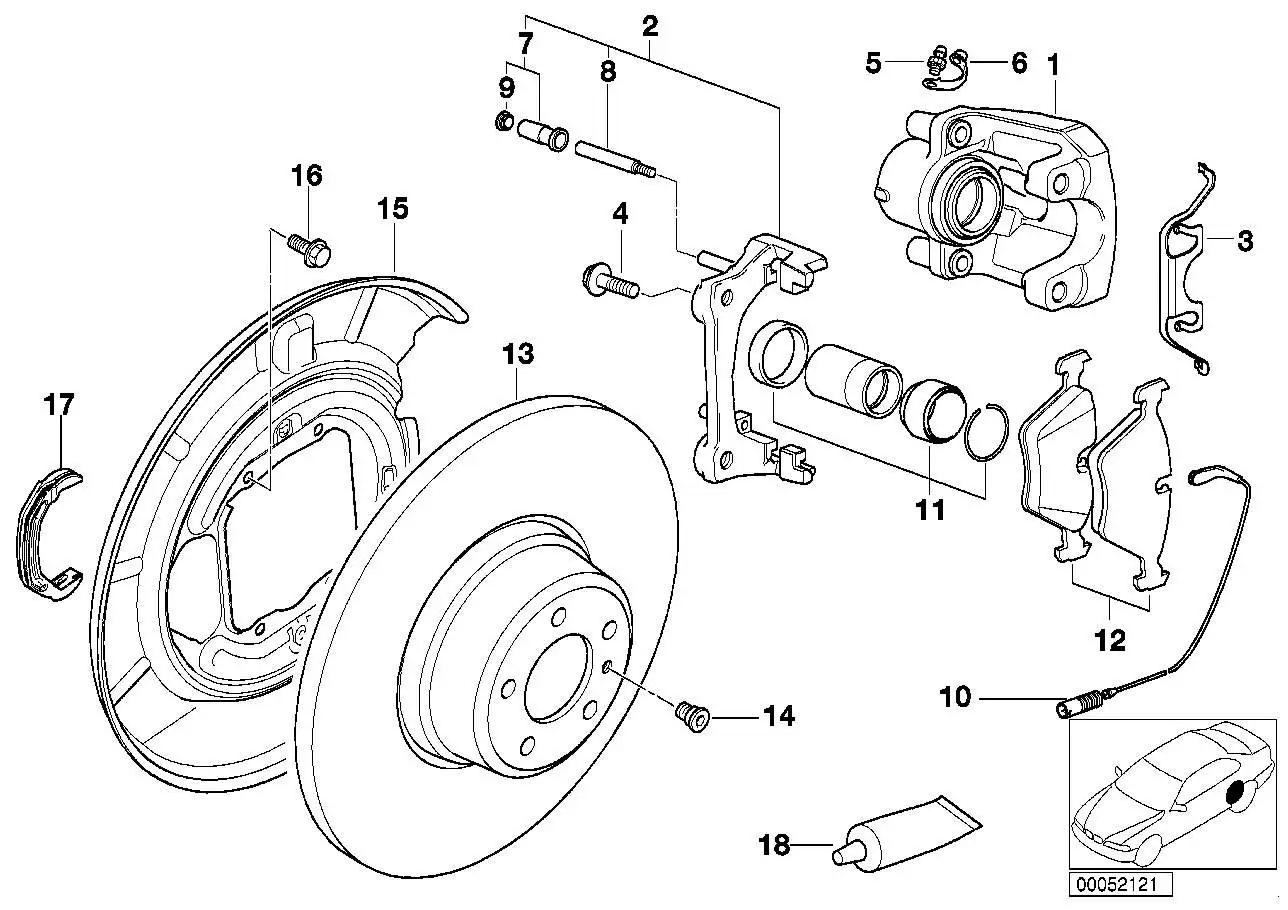 BMW Bremsscheibe belüftet links E39 34212228801 - Bildposition 13