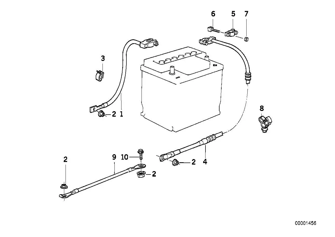 BMW Batteriekabel plus E34 12421724373 - Bildposition 04