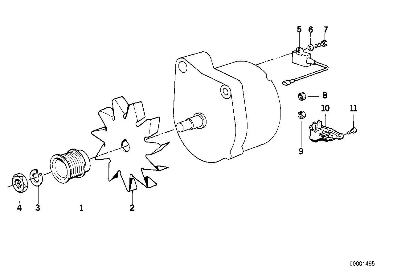 BMW Riemenscheibe Generator E31 E32 12311720368 - Bildposition 01