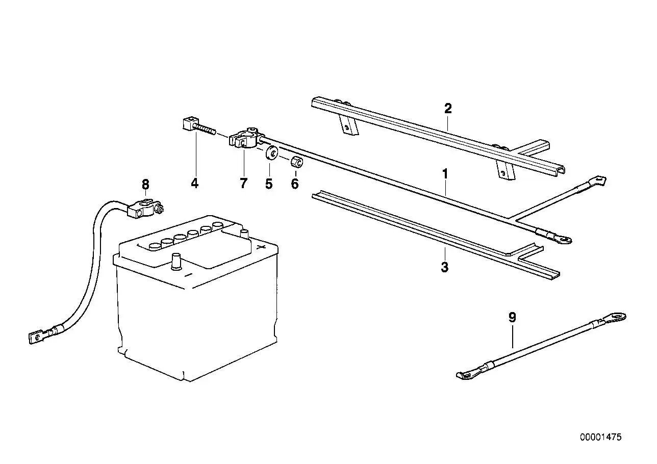 BMW Batteriekabel minus E36 12422245473