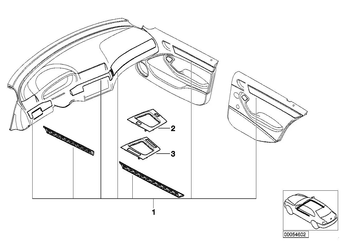 BMW Boden Ablegefach Alu E46 51167830197 - 3er E46