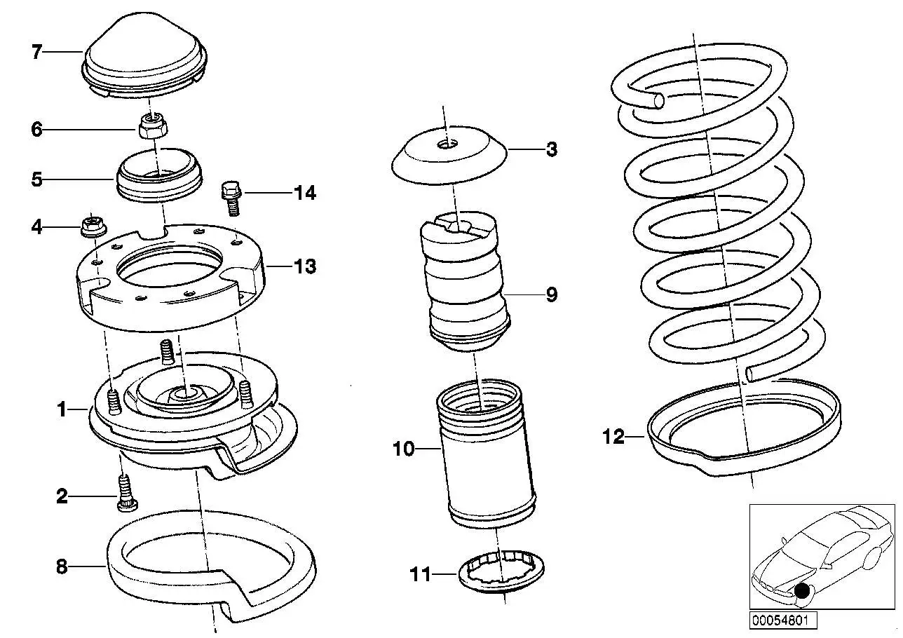 BMW Federunterlage unten E31 E34 31331134037 - 5er E34, 8er E31