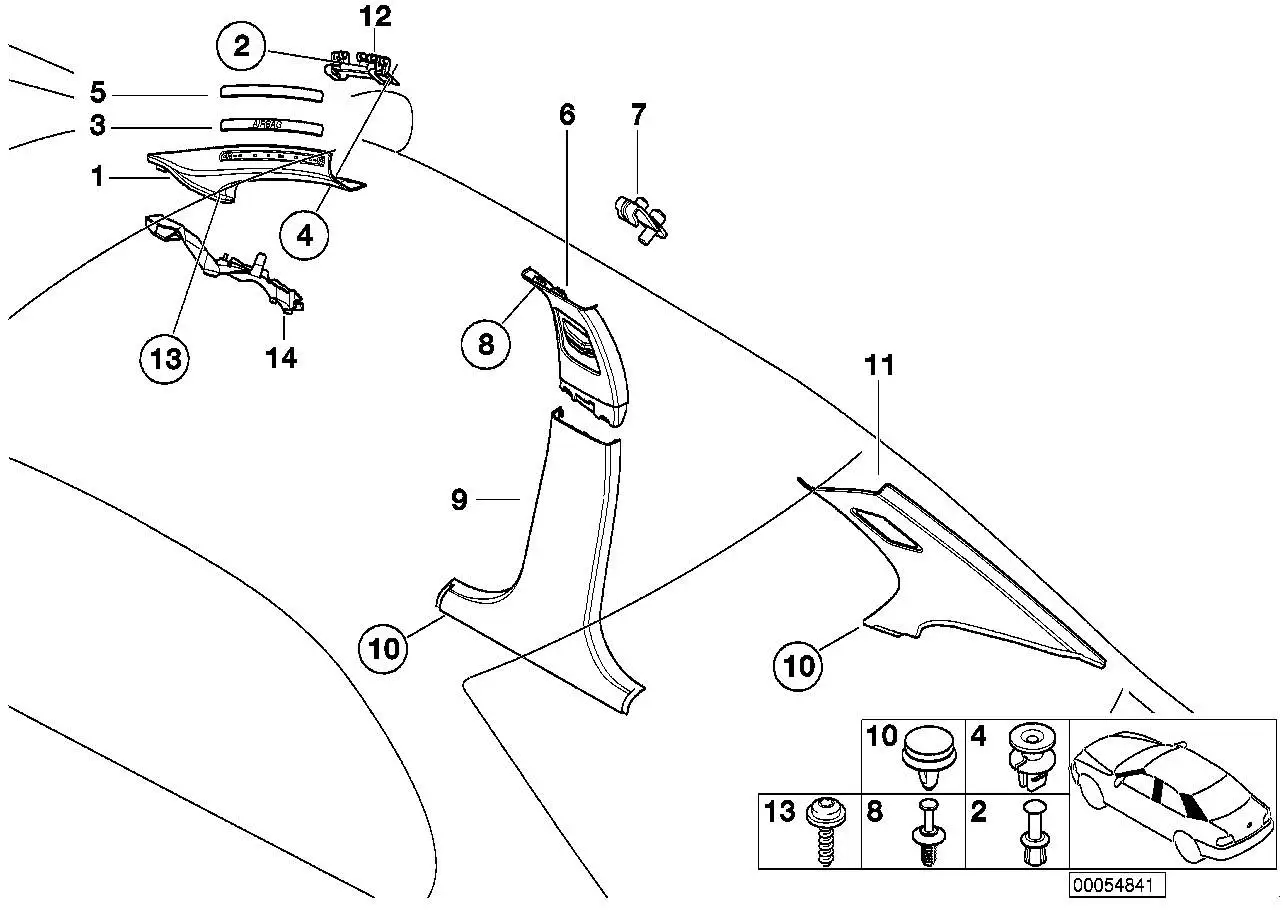 BMW Halter links E46 51458222707 - Bildposition 14