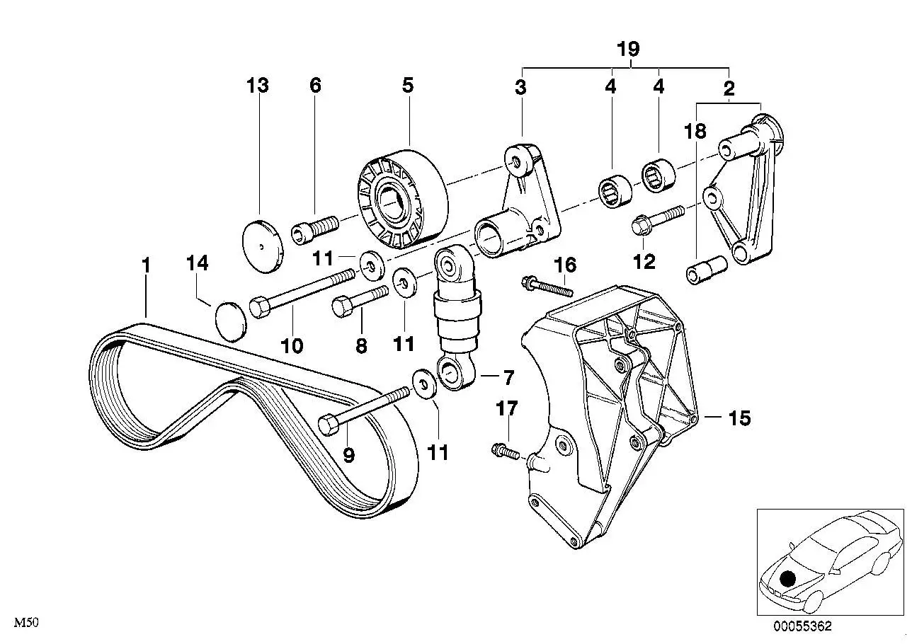BMW Zylinderschraube E36 E38 E65 E83 07119901972