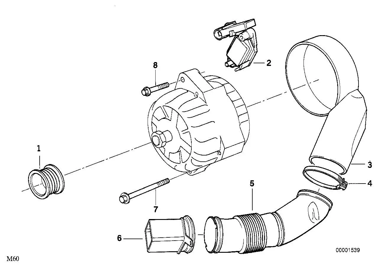 BMW Luftkanal E32 E34 12311747185 - Bildposition 05