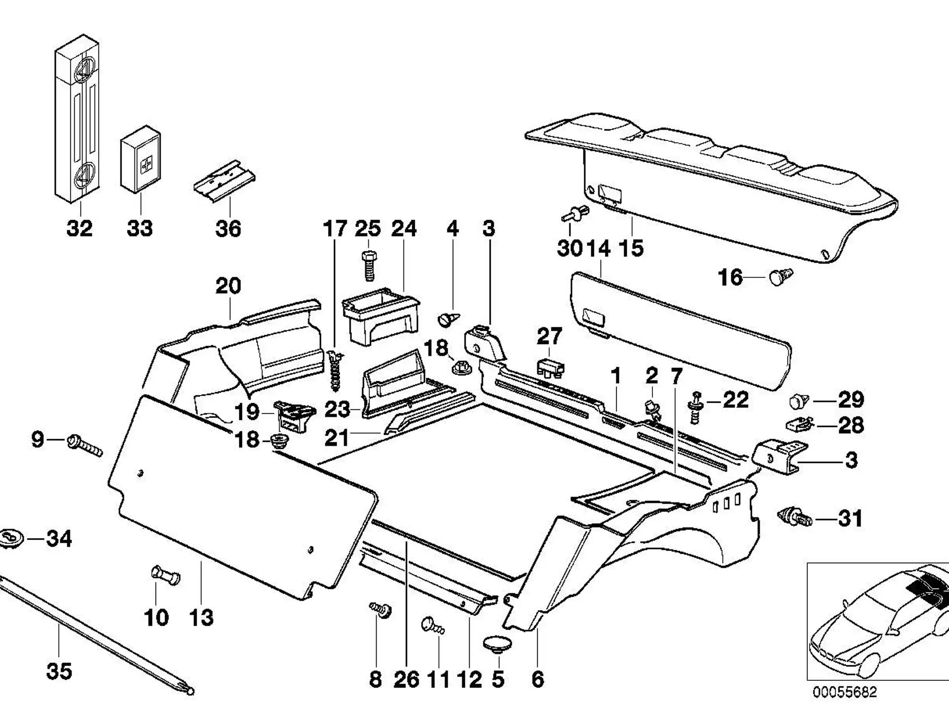 BMW Verkleidung links E36 51471977003