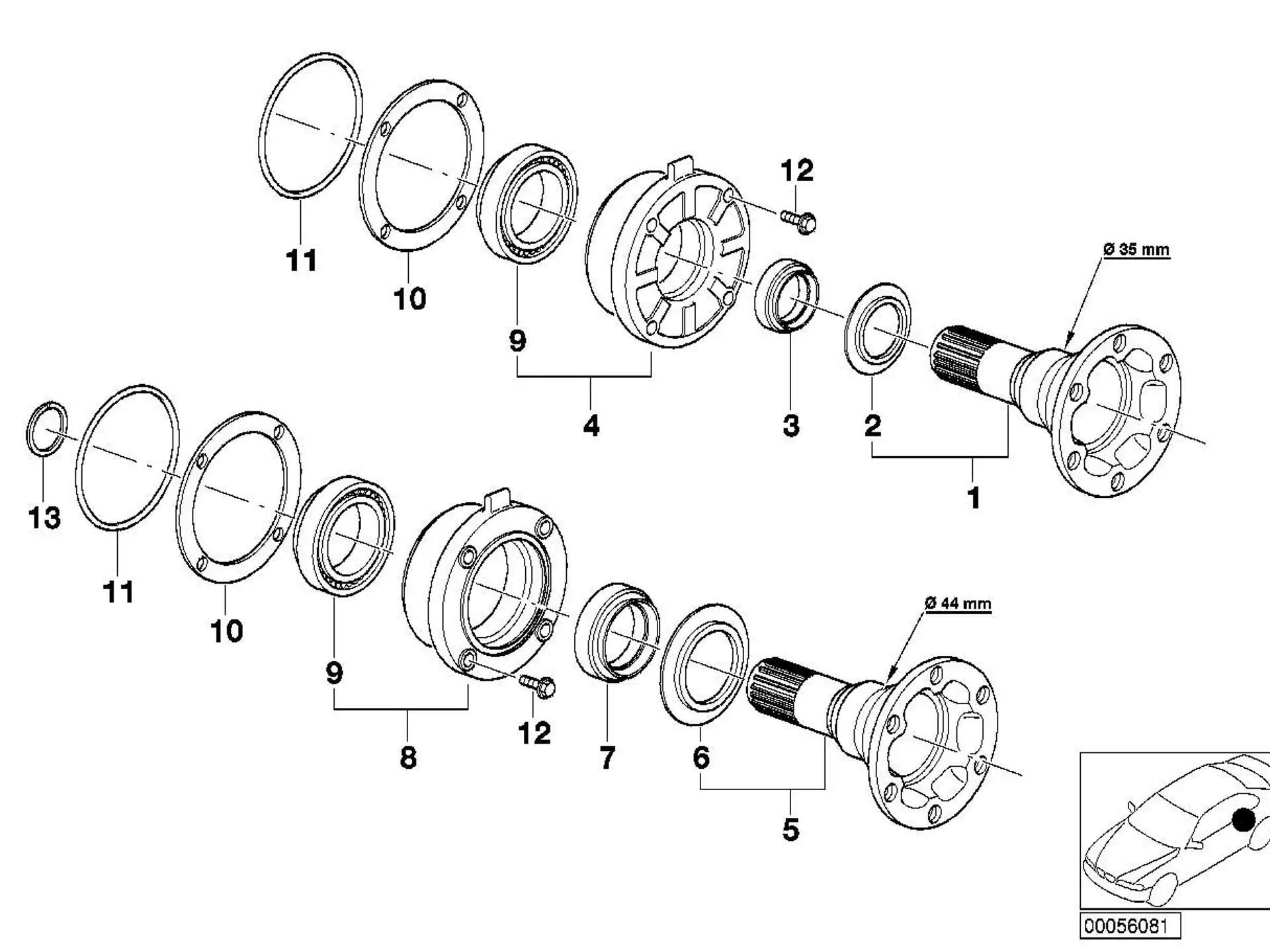BMW Sicherungsring E36 E12 E21 E23 E24 E28 E30 E32 E34 E38 33131207280