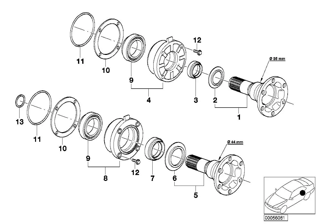 BMW Sicherungsring E36 E12 E21 E23 E24 E28 E30 E32 E34 E38 331312