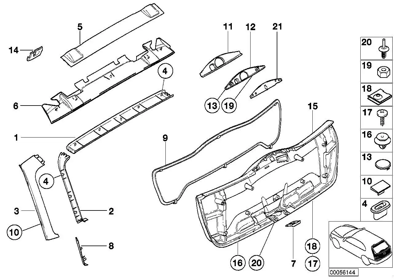 BMW Clip E46 51498234710 - 3er E46