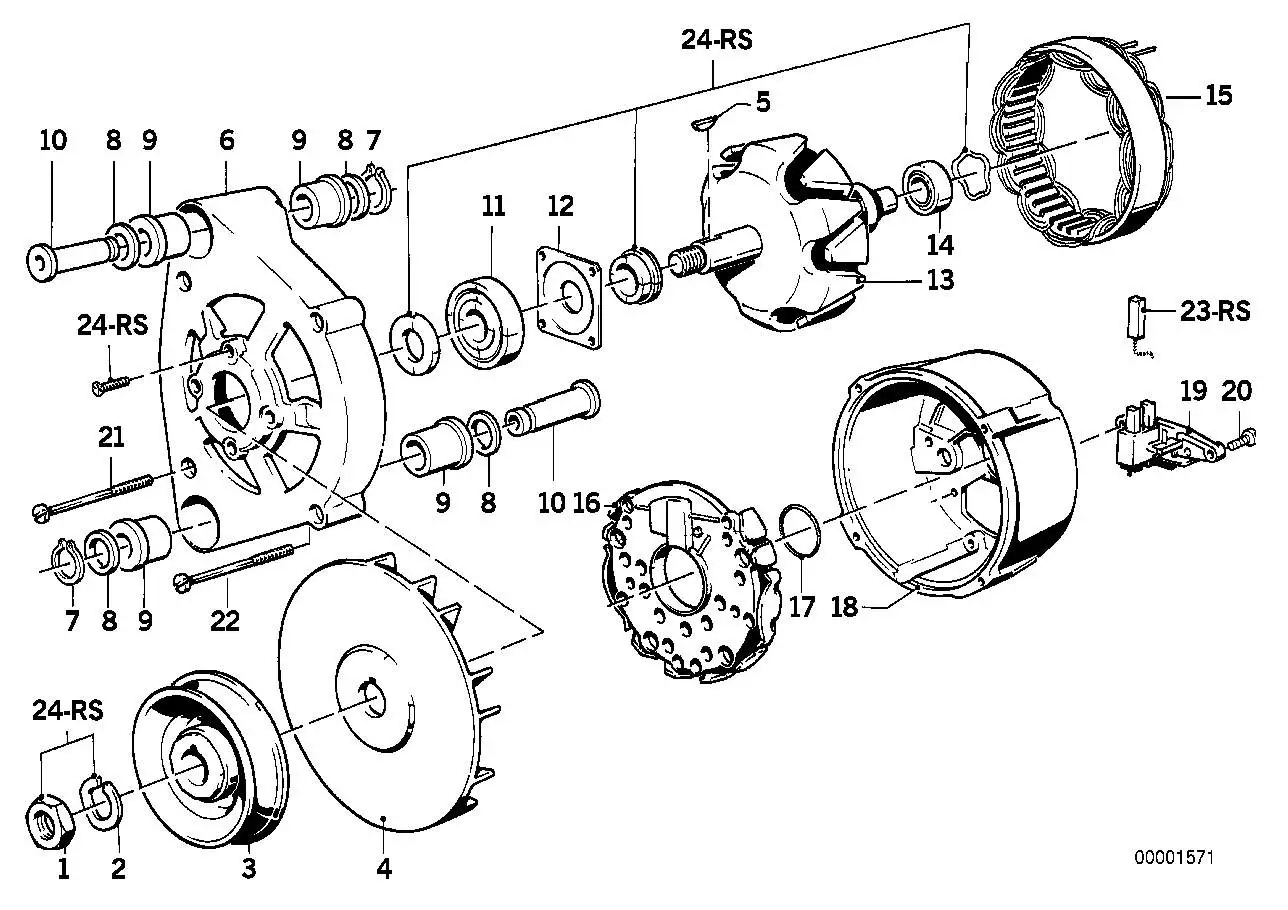 BMW Lüfterrad E23 E24 E28 E30 E32 E34 E36 12311735306