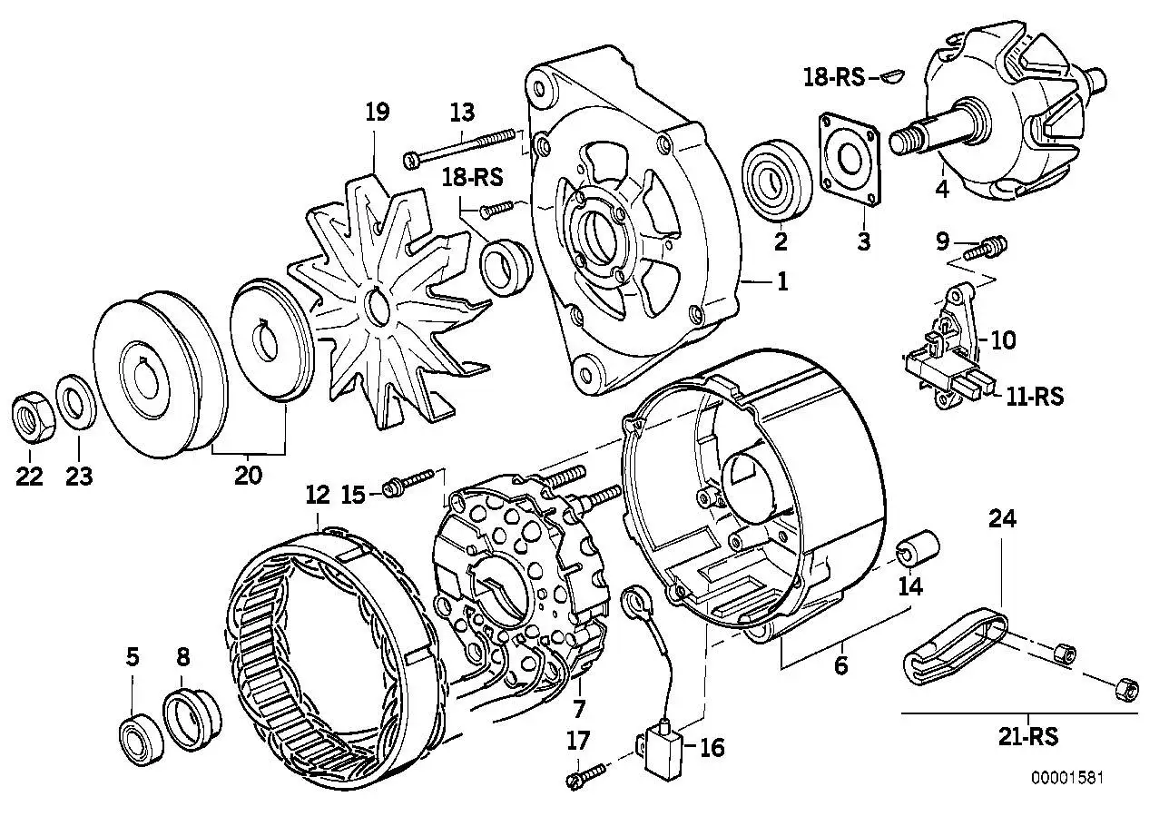BMW Kohlebürstensatz E12 E21 E23 E24 E28 E30 E31 E32 E34 E36 1231