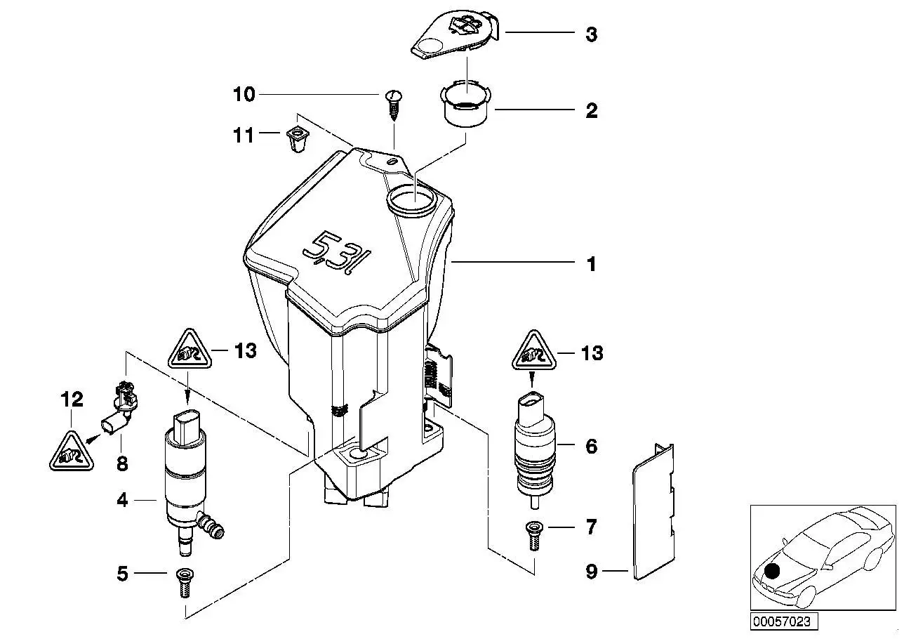 BMW Sieb für Waschpumpe E46 E52 E53 E60 E61 E63 E64 E65 E66 E70 E