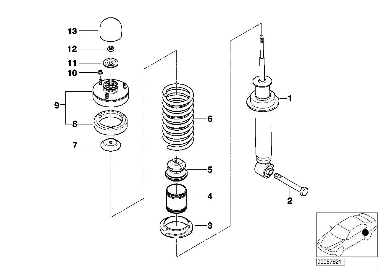 BMW Federbein hinten 33521096055 - Bildposition 01