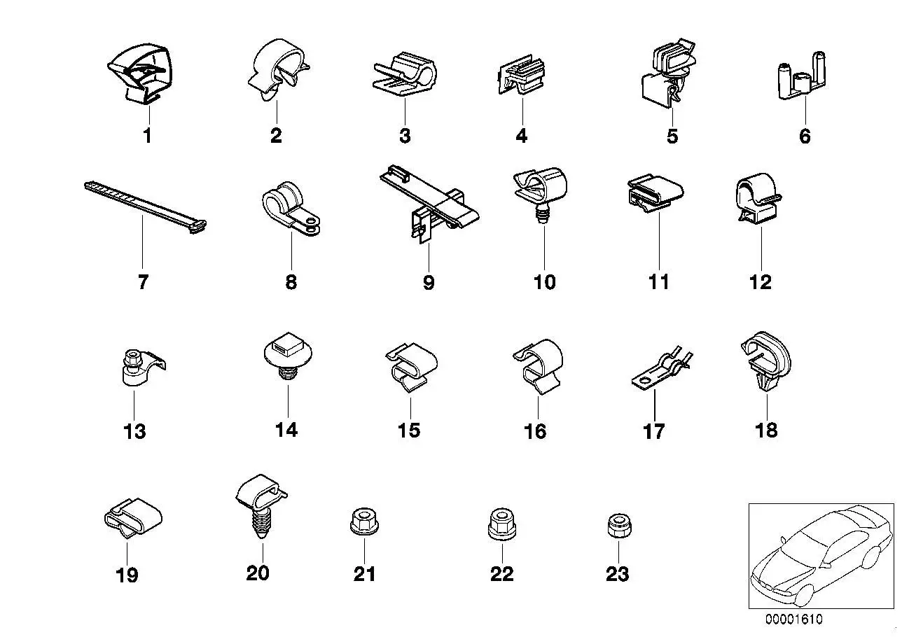 BMW Halter Kabelbinder E31 E36 E38 E39 E46 R60 R61 61131379084 -