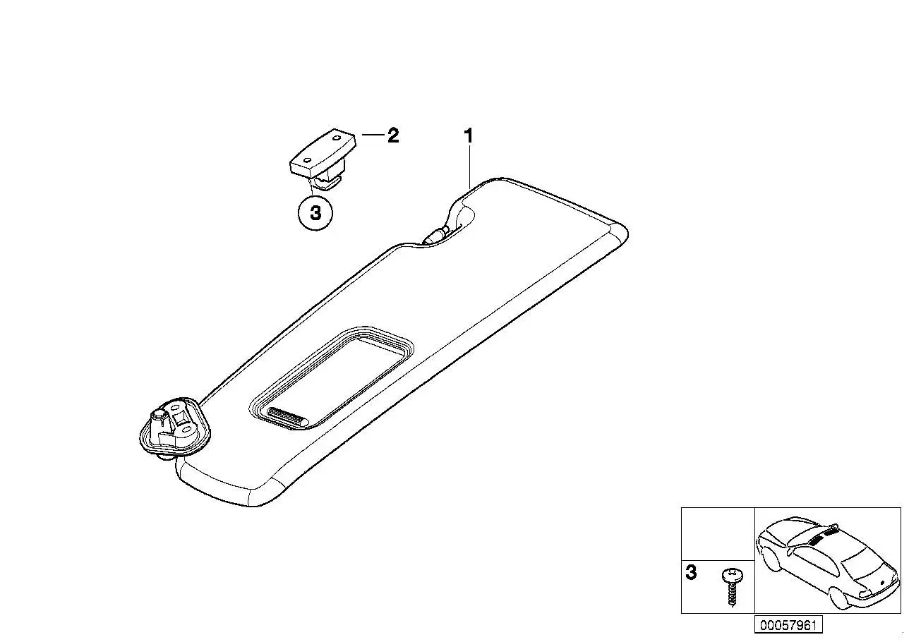 BMW Sonnenblende mit Spiegelabdeckung links E46 51168204267
