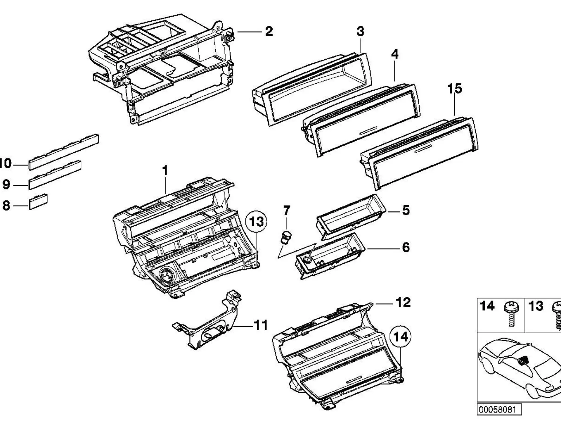 BMW Funktionsträger Schaltzentrum E46 51168268892