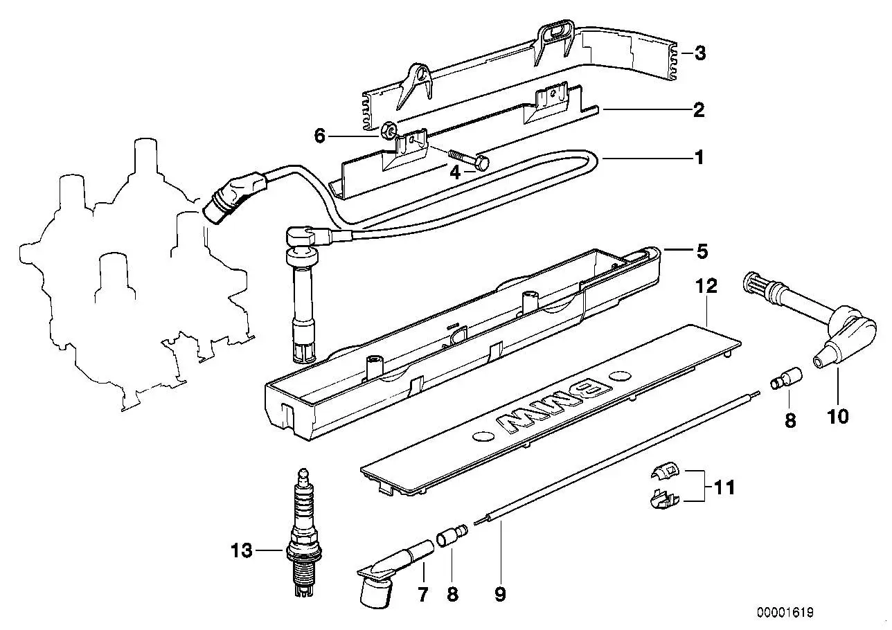 BMW Zündkerzenstecker E36 12121721613
