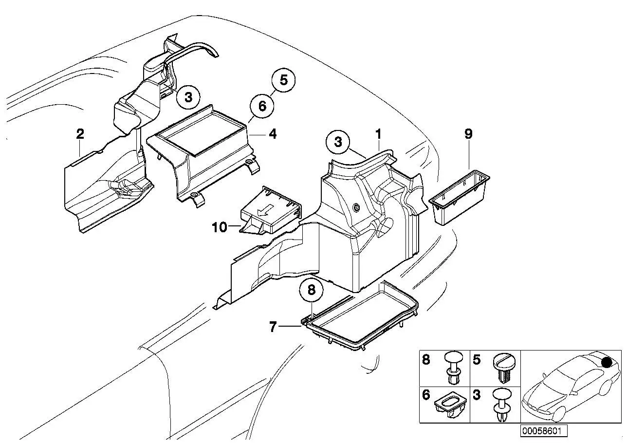 BMW Ablegefach E46 51478243085 - Bildposition 09