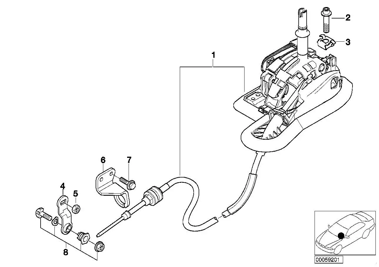 BMW Wählhebel entkoppelt E38 E39 E60 E61 24517552858