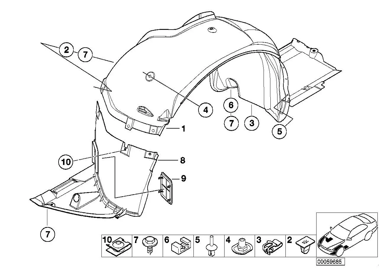 BMW Abdeckung links E46 51718265467 - 3er E46