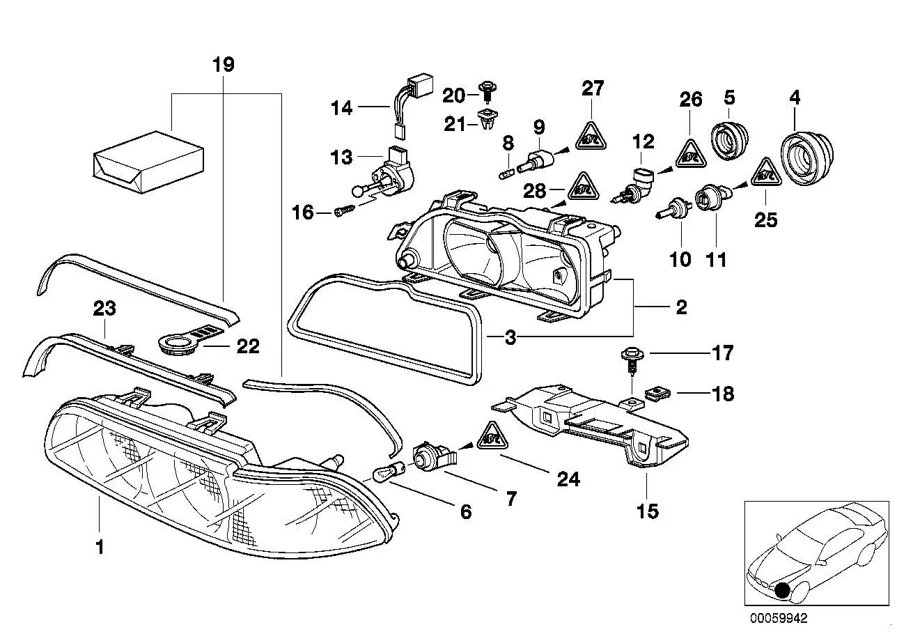 BMW Abdeckkappe Scheinwerfer E39 E53 E60 E61 63128375448 - 5er, X