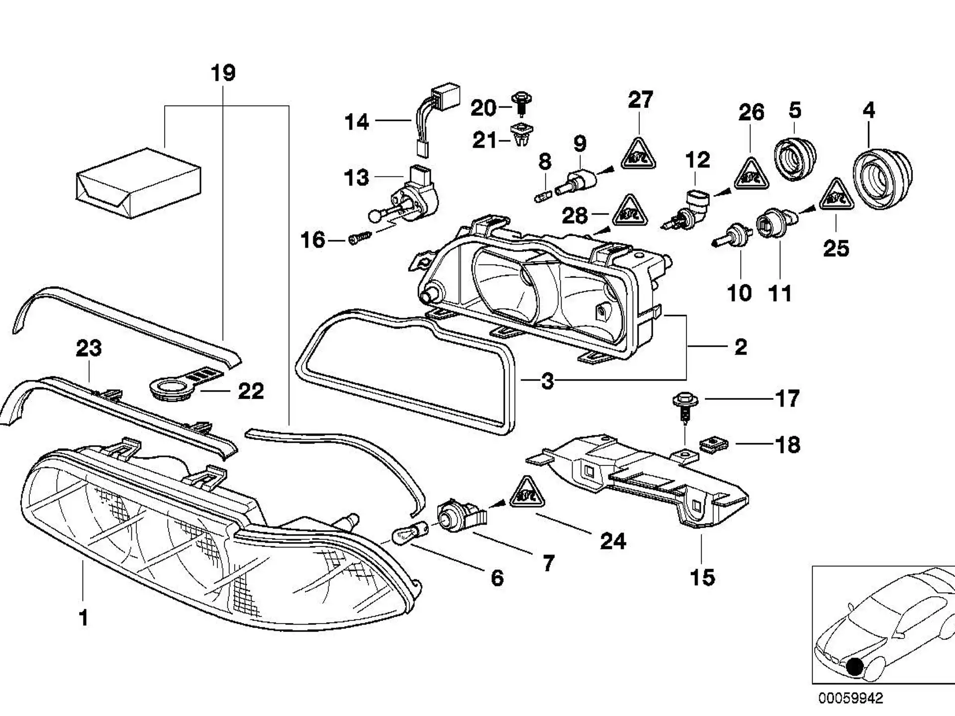 BMW Reparatursatz Scheinwerfer E39 63128362435