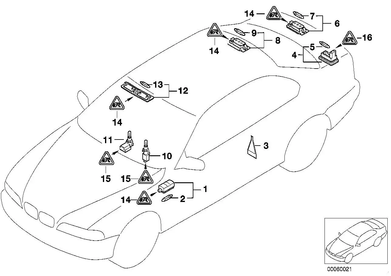 BMW Fussraumleuchte E39 E52 E53 63316963194