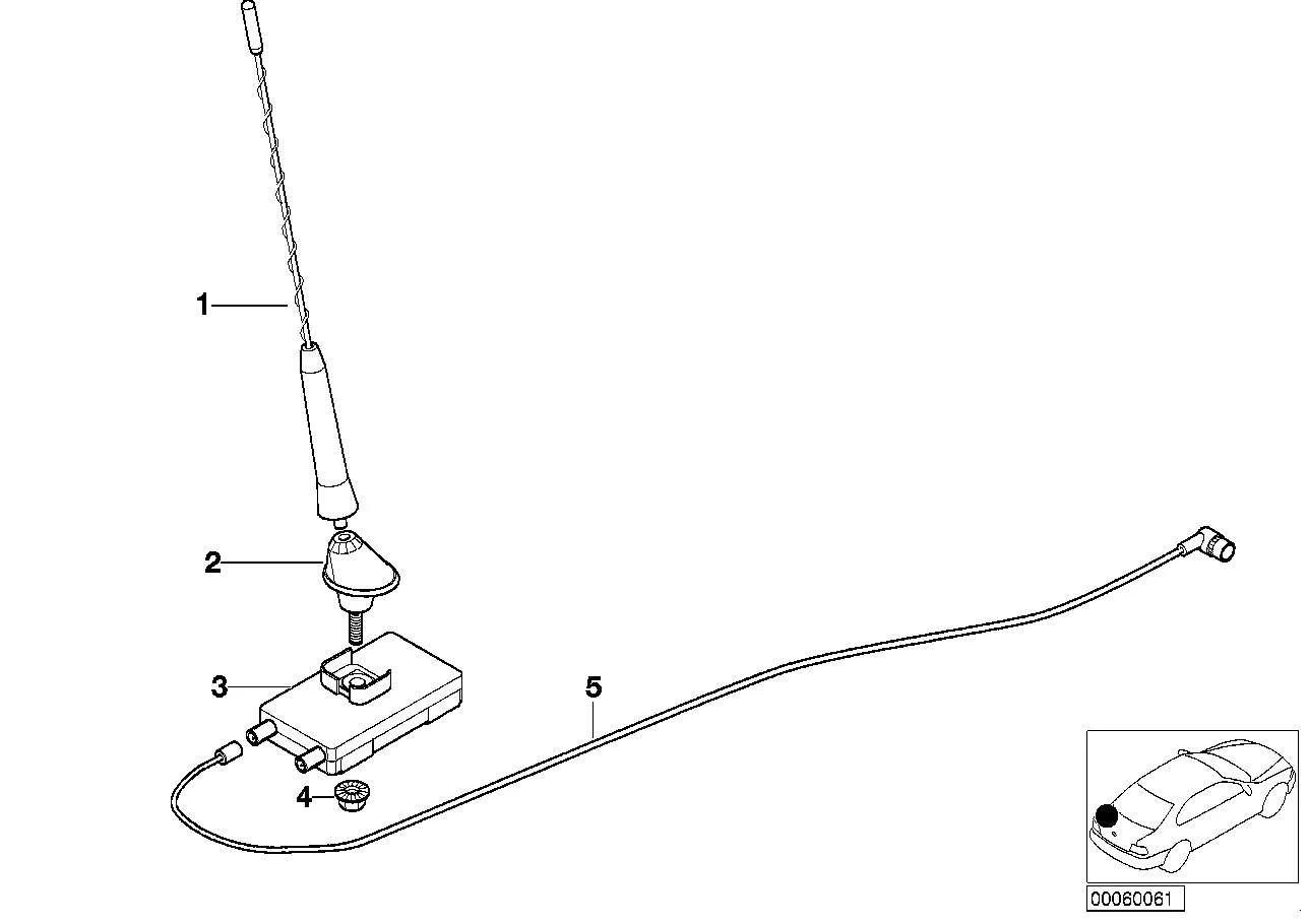 BMW Antennenkopf Kurzstabantenne 65206909605