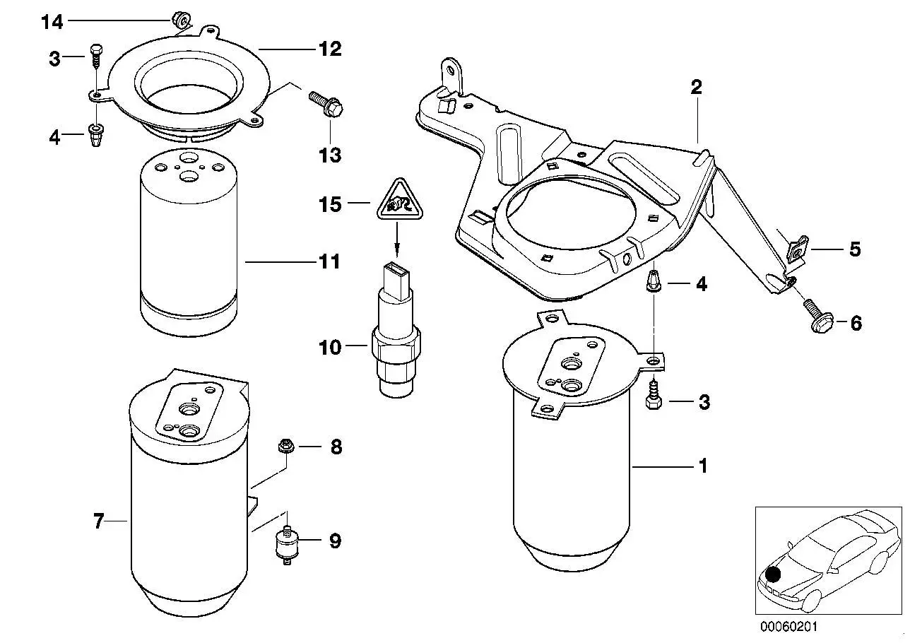 BMW Halter Trocknerflasche E38 E39 64538381131 - 5er E39, 7er E38