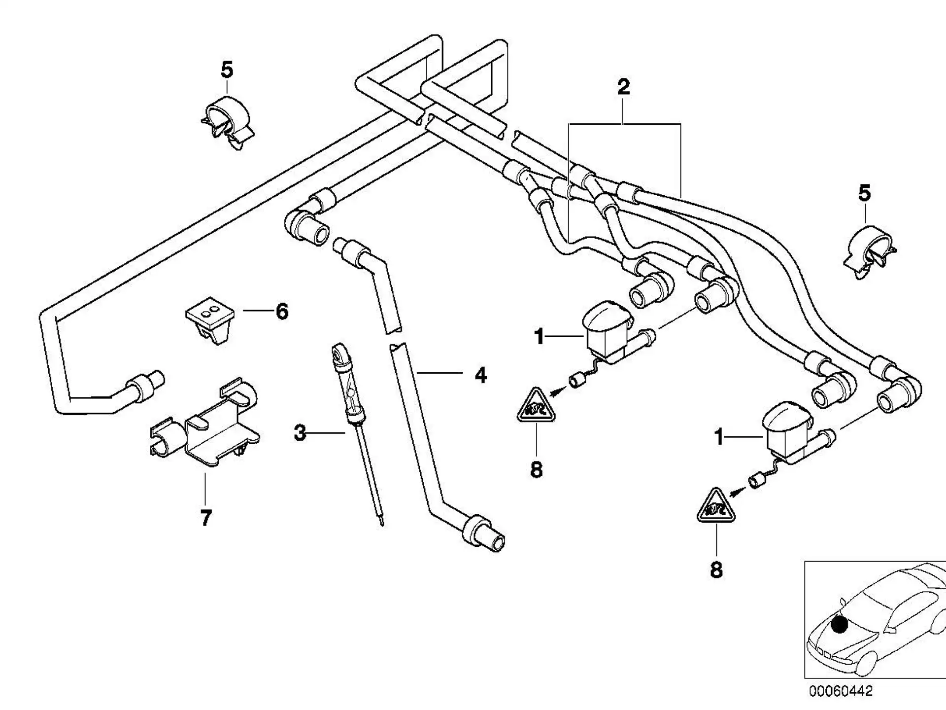 BMW Spritzdüse heizbar E39 61668361042