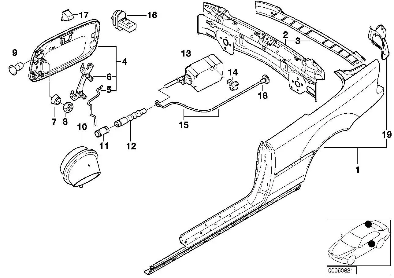 BMW Heckleuchtentopf rechts E46 41217022604 - Bildposition 19