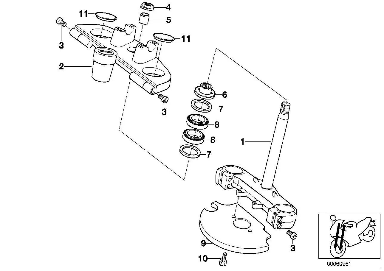 BMW Gabelbrücke schwarz unten R13 31427726772 - R13, R131, R134 /